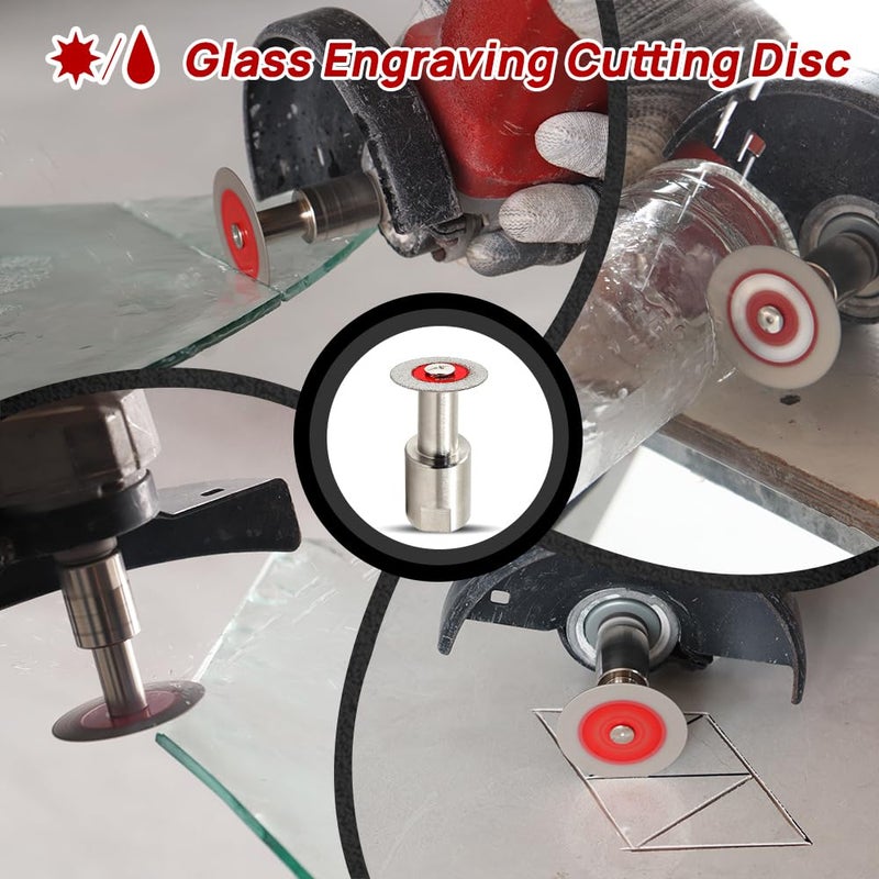 FOCSTOL Mini Diamond Glass Cutting Disc - 5pcs 1-3/16 Inch(30mm) Glass Saw Blade and 1pc 5/8''-11 Flange for Glass Jade Marble Granite Artificial Stone Porcelain Tile Ceramic - Image 3